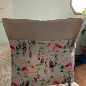 Set of 17 Dream Catchers, Flowers, and Feathers Chair Pockets for 9&quot;-10&quot; Chair Widths! Duck Canvas Fabric! Seat Sacks!