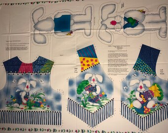 Happy Easter Child’s Vest Fabric Panel and Doll! 100% Cotton Jelly Bean Junction!
