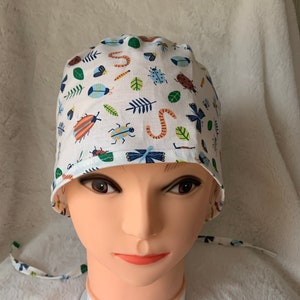Nature Themed Scrub Cap! Bugs, Leaves, Plants! Unisex!
