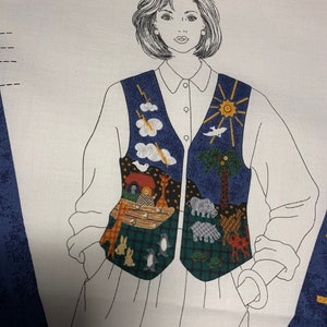 VIP Noah’s Ark Vest Fabric Panel XS-L. 100% Cotton!