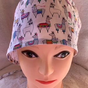 Colorful Little Llamas Scrub Cap!  Unisex!