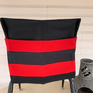 Set of 19 Black and Red Striped Chair Pockets for Chair Back Widths of 11.5&quot; and Smaller!  Lady Bug Seat Sacks!