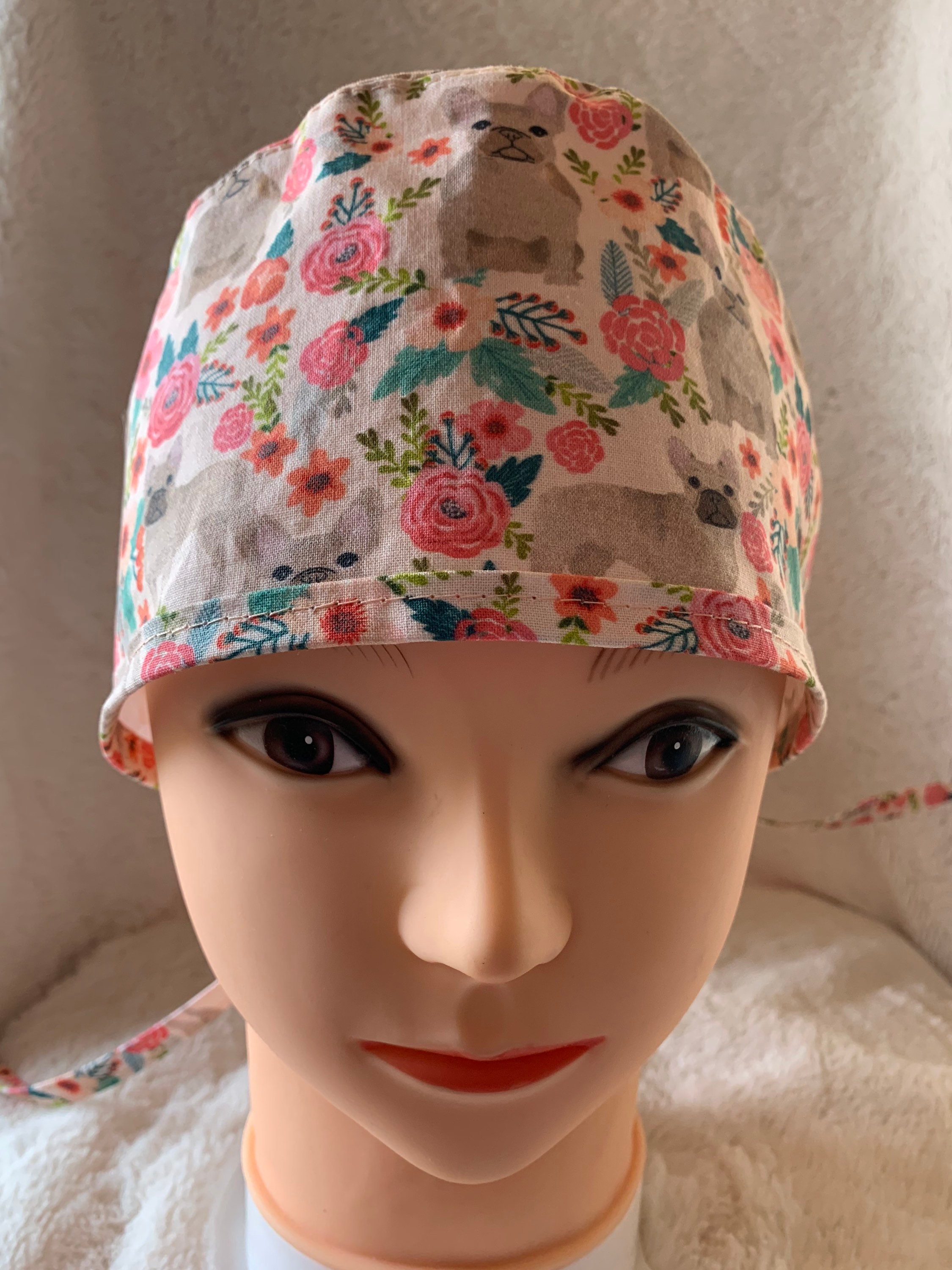French Bulldog Cotton Adult Scrub Cap