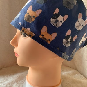 Czepek chirurga buldoga francuskiego! Czepek pielęgniarki! Unisex.