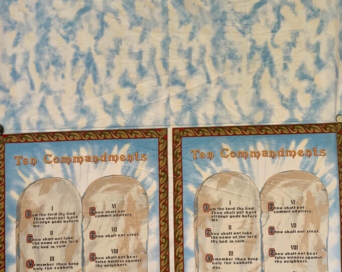 Vintage the Ten Commandments Fabric Panels! Two Panels With Each Order ...