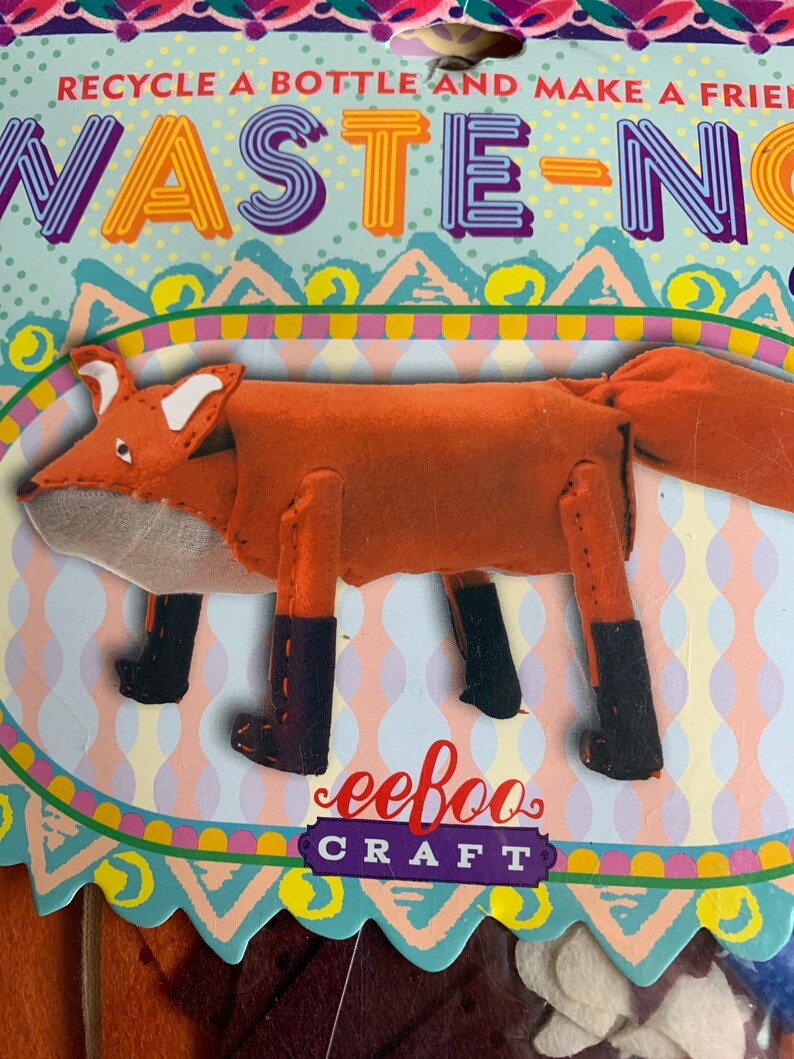 Wastenot Animals FOX Age 8 Craft Kit Recycle a Bottle New Etsy