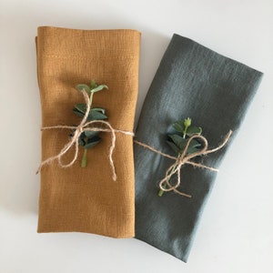 Linen Napkins | Set of Natural Linen Napkins | Stonewashed Linen Napkin Set of 4 6 8 10 | Table decor