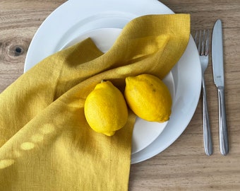 Linen Napkins | Set of Natural Linen Napkins | Stonewashed Linen Napkin Set of 4 6 8 10 | Table decor