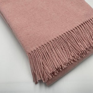 Manta de lana merino / colcha de lana / tiro cálido / tiro de sofá Light pink