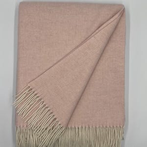 Kaschmir und Merinowolle Decke | Woll-Tagesdecke | Hellrosa Decke | Warmer Überwurf | Sofa werfen | Geschenk | Weicher Überwurf