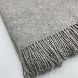 Manta de lana merino / colcha de lana / tiro cálido / tiro de sofá Light grey