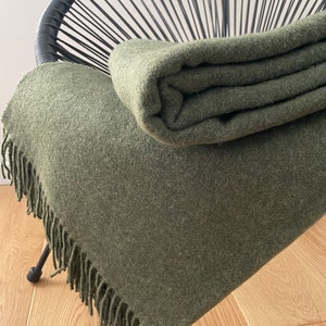Manta de lana merino / colcha de lana / tiro cálido / tiro de sofá imagen 1