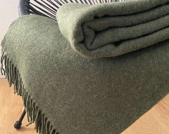 Couverture en laine mérinos | Couvre-lit en laine | Jeté chaud | Jeté de canapé