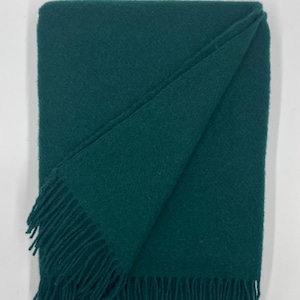 100% Wool Blanket | Wool Bedspread | Wool Throw | Warm Blanket for Camping | Gift Emerald green