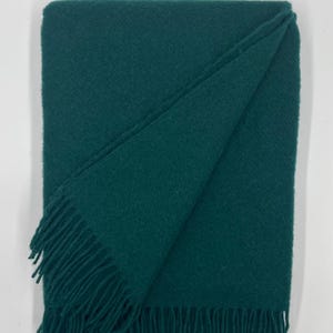 100% Wool Blanket | Wool Bedspread | Wool Throw | Warm Blanket for Camping | Gift Emerald green