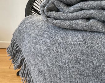 Manta 100 % lana / Colcha de lana / Manta de lana / Manta cálida para acampar / Regalo de inauguración de la casa