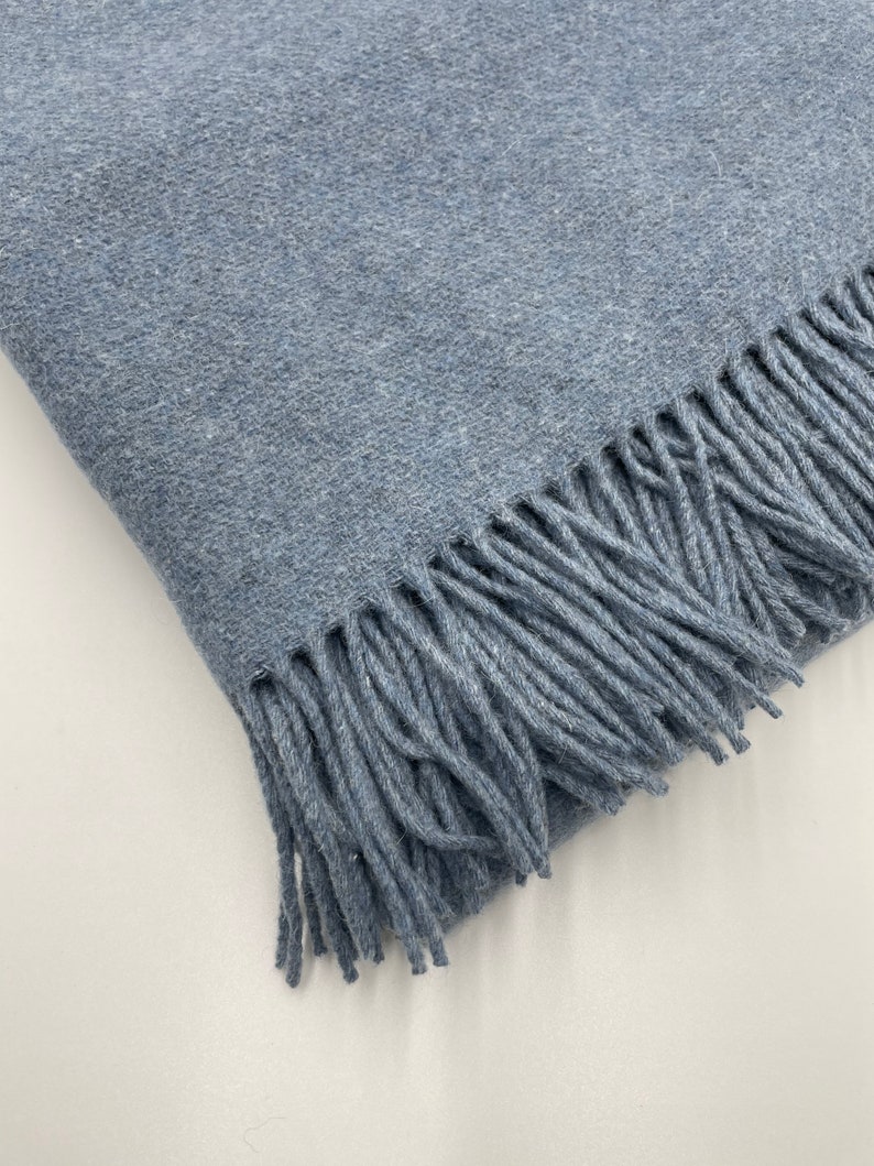 Manta de lana merino / colcha de lana / tiro cálido / tiro de sofá Light blue