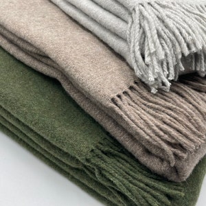 Manta de lana merino / colcha de lana / tiro cálido / tiro de sofá imagen 4