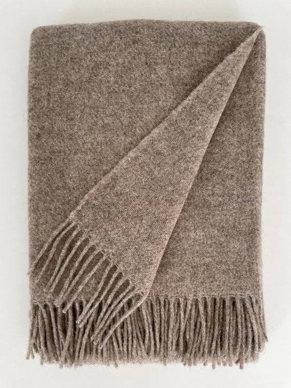 100% Wool Blanket | Wool Bedspread | Wool Throw | Warm Blanket for Camping | Gift