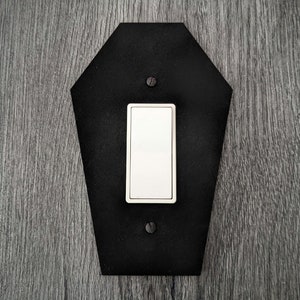 Coffin Light Switch Cover || Halloween - Gothic Home Decor Wall Plate - 3D Printed -Vampie Casket Rocker Switch Wall Plate