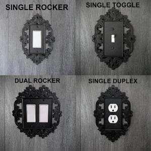 Rustic Victorian Frame Switch and Outlet Covers: Gothic Halloween Decor Wall Plate » Rocker and Toggle Switch Plate » 3D Printed
