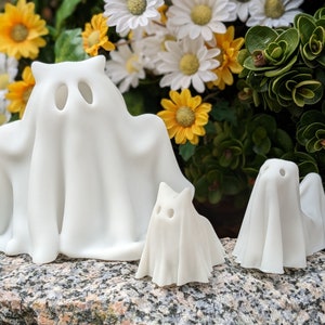 Cute Halloween Horned Ghost and/or friendly pets, Ghost Cat, Ghost Dog, Resin Décor, Gothic Home Decor, Halloween Decor image 3