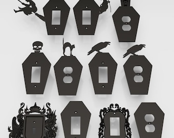 Halloween Wandteller • Schalter und Steckdosen • Druckfertig • 3D Dateien (Digitaler Download)