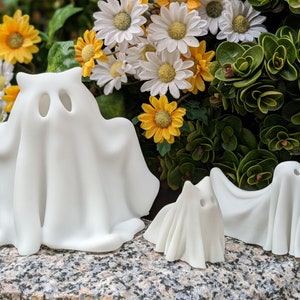 Cute Halloween Horned Ghost and/or friendly pets, Ghost Cat, Ghost Dog, Resin Décor, Gothic Home Decor, Halloween Decor image 2