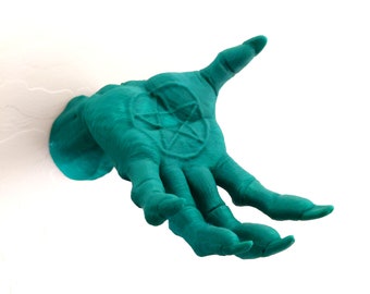 Vampire Hands, Life Size, Exclusive Pentagram Scar Design, Halloween Decoration, Hat, Jewelry Holder, Gothic Decor