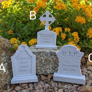 Custom Tombstone || Halloween - Gothic Decorative Tabletop Headstone- 3D Printed - Personalized Gravestone, Halloween Decor