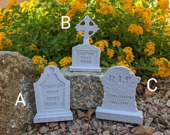 Custom Tombstone || Halloween - Gothic Decorative Tabletop Headstone- 3D Printed - Personalized Gravestone, Halloween Decor