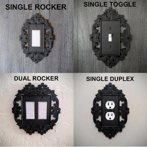 Rustic Victorian Frame Switch and Outlet Covers #1 - Halloween Gothic Home Decor Wall Plate » Rocker and Toggle Switch Plate » 3D Printed