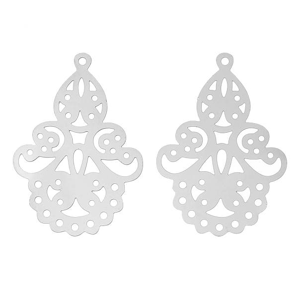 2 estampes filigranes chandeliers argent mat