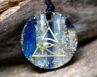 Protection, Alignment & Healing orgonite Eye of Horus pendant 2 inches