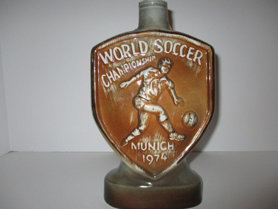 Vintage Jim Beam Decanter World Soccer Championship Munich 1974