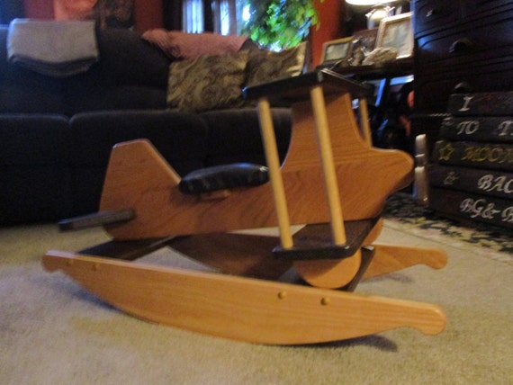 wooden rocking airplane