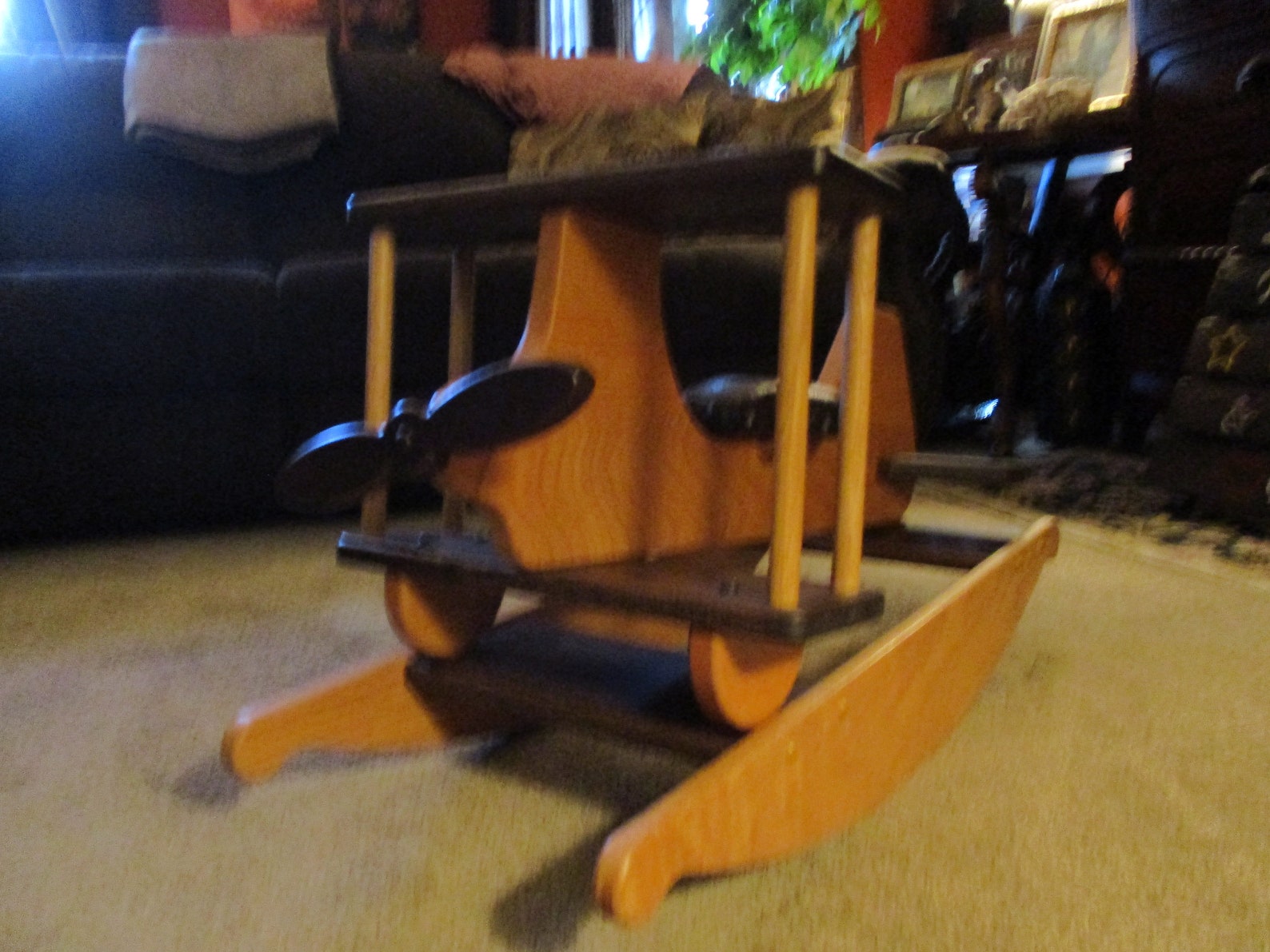 Vintage Wooden Rocking Airplane - Etsy
