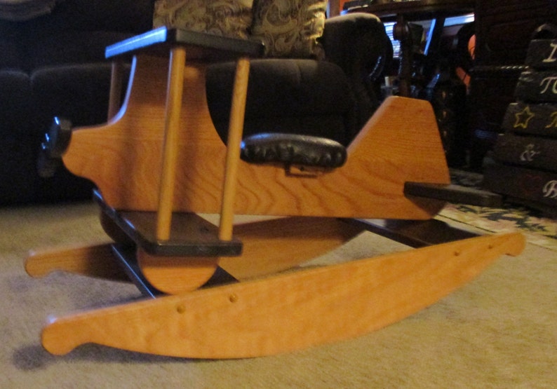 Vintage Wooden Rocking Airplane - Etsy