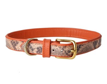 Millenium Grigio Leather Dog Collar