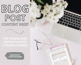 BLOG POST Content Brief PDF - Blog Post Plan - Creative Brief for Writers