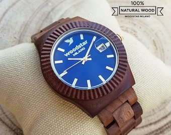 Orologio da polso in Legno, Orologi Uomo Donna Ragazzo, Regali per lui lei, Regalo di Compleanno Anniversari Testimone, Accessori, Bracciale