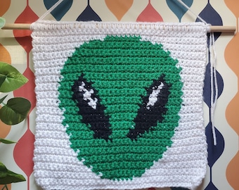 エイリアン || タペストリーかぎ針編みパターン || 40 x 40 グラフ