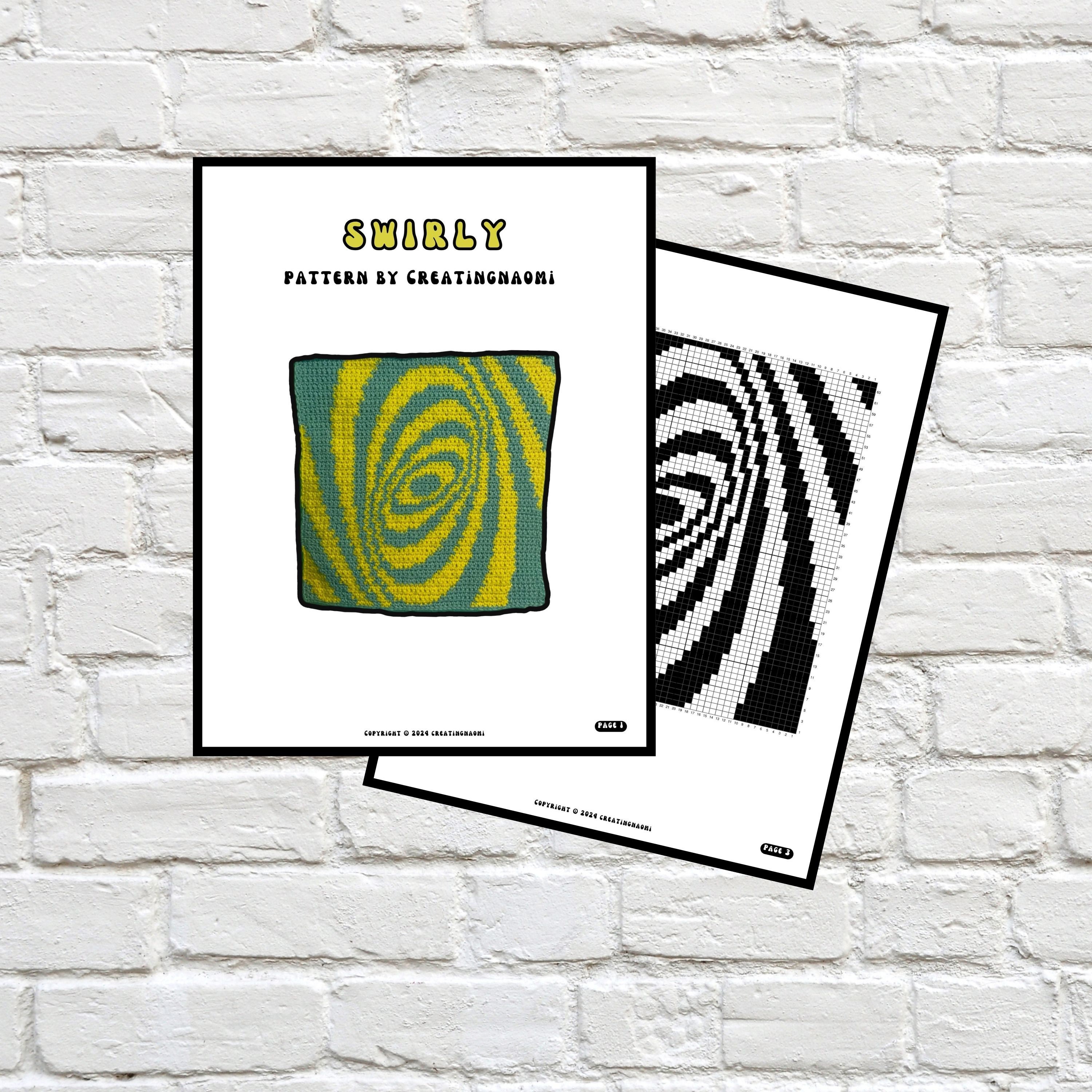 Swirly Tapestry || Crochet Pattern || 56 X 64 Graph - Etsy
