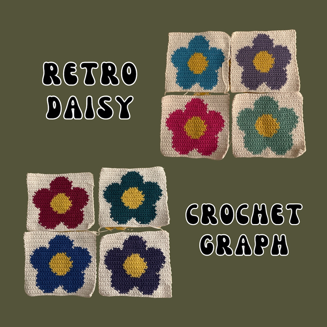 Retro Daisy || Tapestry Crochet Pattern || 30 X 30 Graph - Etsy