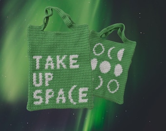 Take Up Space || Moon Phase || Crochet Tote Bag || 44 x 60 graph