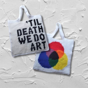 Til Death We Do Art || Color Wheel || Crochet Tote Bag || 50 x 50 graph