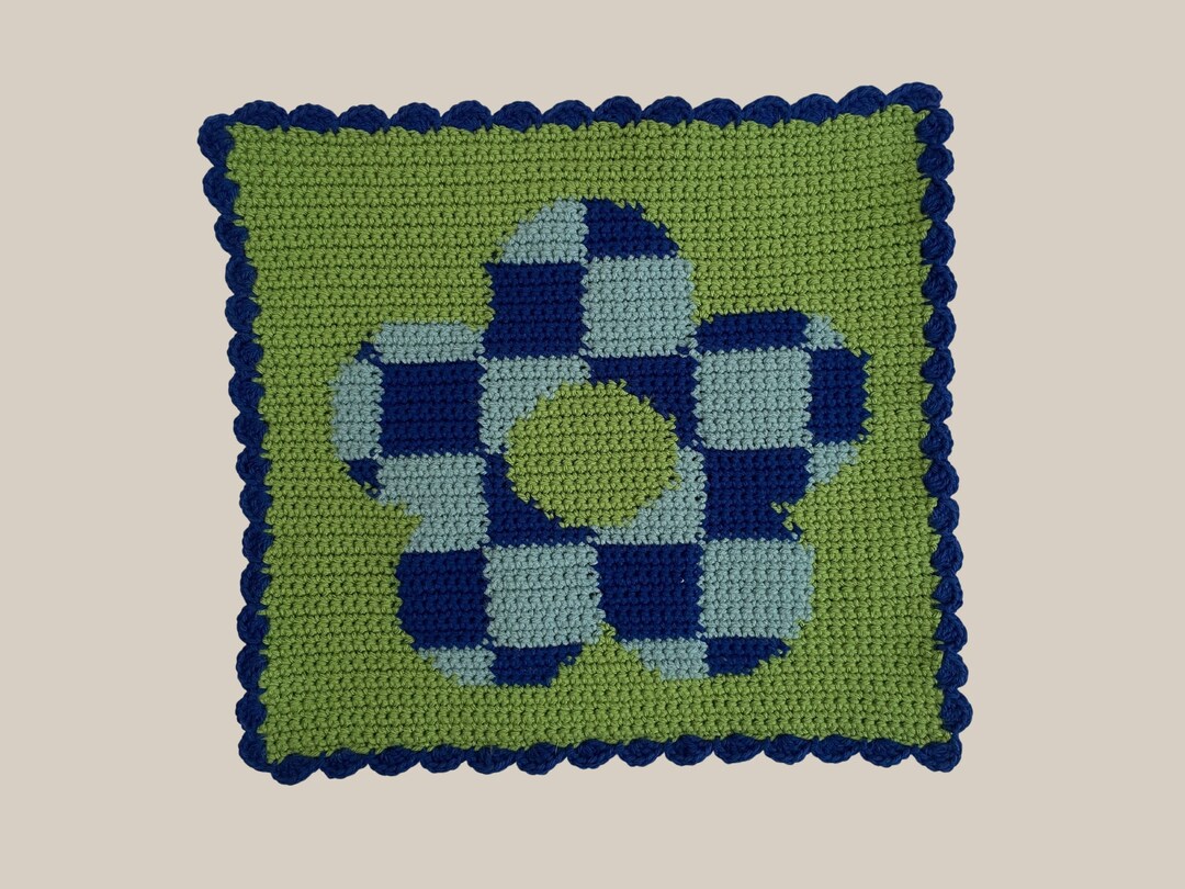 Checkered Flower Tapestry || Crochet Pattern || 56 X 64 Graph - Etsy