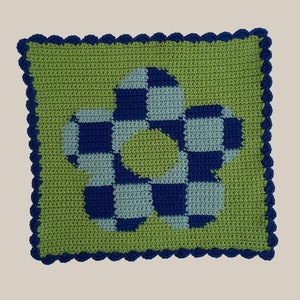 Checkered Flower Tapestry || Crochet Pattern || 56 x  64 graph