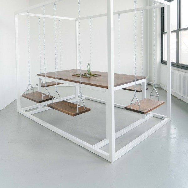 6-Seater SwingTable with Walnut Wood