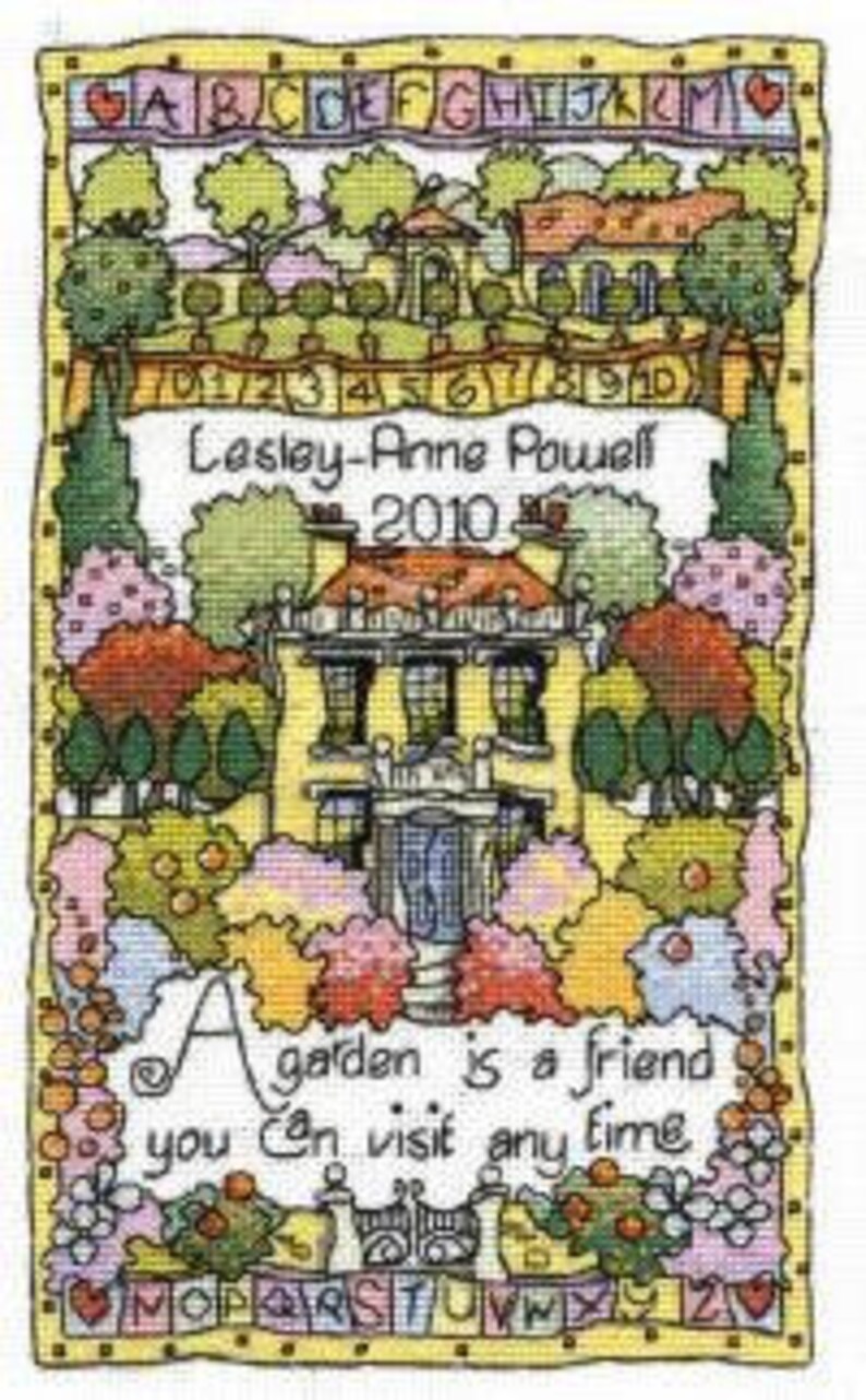 Garden Sampler Counted Cross Stitch Chart. 32 Colours of | Etsy